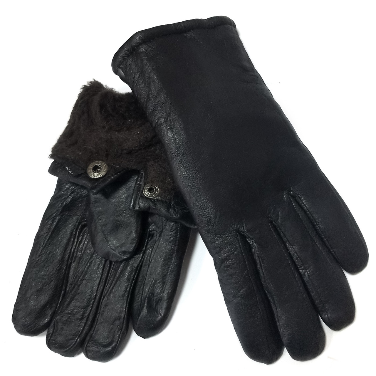 PODIUM Рукавичка Чоловіча шкіра M05120-7 black хутро Розпада