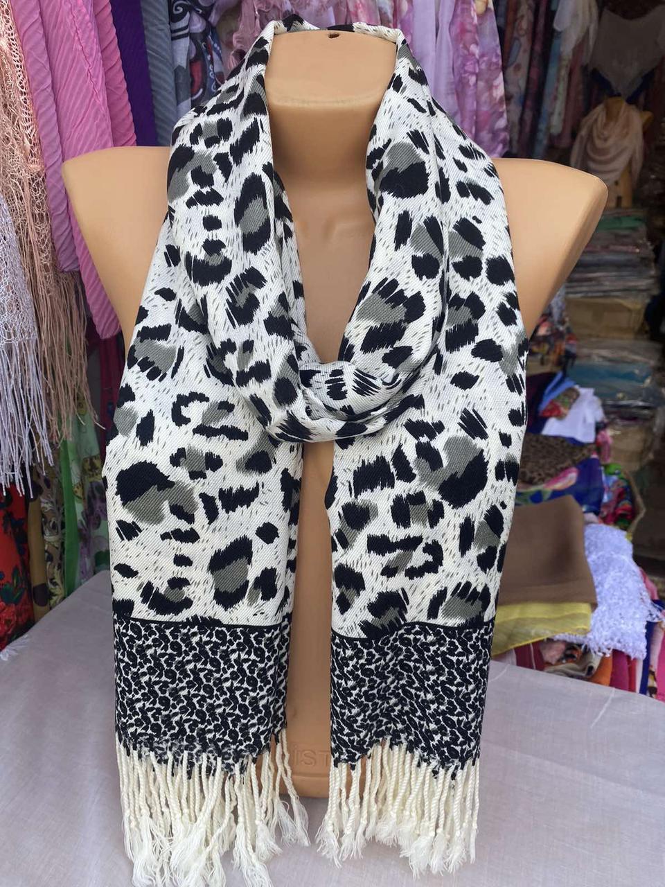 Палантин жіночий кашемір леопард розмір 70/180 см різні кольори, фото 1