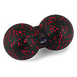 Масажний набір PowerPlay PP_4015 EPP Foam Roller Set 4in1 (2-ва роли + 2-ва м'ячі) Чорно-червоний, фото 7