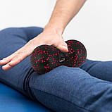 Масажний набір PowerPlay PP_4015 EPP Foam Roller Set 4in1 (2-ва роли + 2-ва м'ячі) Чорно-червоний, фото 8
