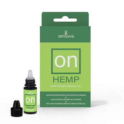 Збудливі краплі для клітора Sensuva – ON for Her Hemp Infused Arousal Oil (5 мл) з олією конопель, фото 1