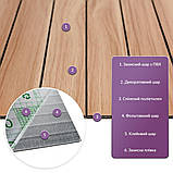 Покриття вінілове самоклеюче 3D рейки тік золотистий 600*600*2,8мм (D) SW-00002203, фото 2