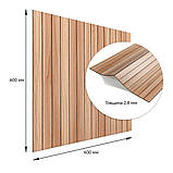 Покриття вінілове самоклеюче 3D рейки тік золотистий 600*600*2,8мм (D) SW-00002203, фото 3