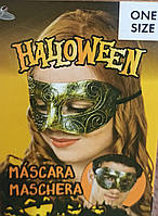 Антична маска для Хелловіна 17х9 см золотий