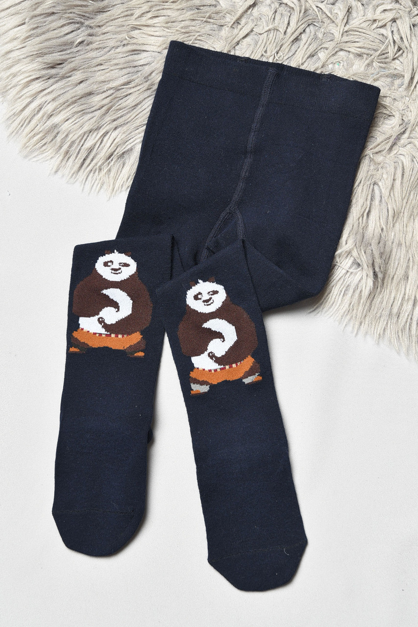 Колготи дитячі з малюнком темно-синього кольору р.98-104 189924M, фото 1