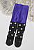 Колготи дитячі махрові для дівчинки чорно-фіолетового кольору з принтом р.116-128 191511M, фото 2