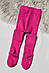 Колготи дитячі махрові для дівчинки темно-рожевого кольору з малюнком р.104-116 191549M, фото 2