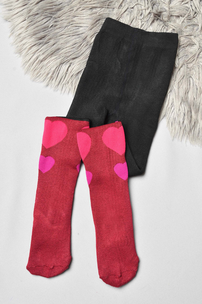 Колготи дитячі махрові для дівчинки чорного кольору з малюнком р.128-140 191640M, фото 1