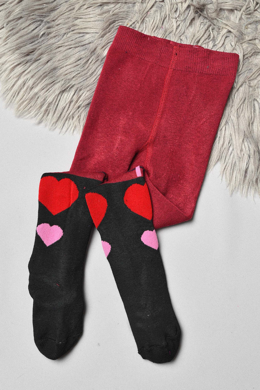 Колготи дитячі махрові для дівчинки бордового кольору з малюнком р.92-104 191641M, фото 1