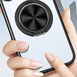 TPU+PC чохол Metal Ring with MagSafe для Apple iPhone 15 Pro Max (6.7") Чорний, фото 3
