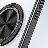 TPU+PC чохол Metal Ring with MagSafe для Apple iPhone 15 Pro Max (6.7") Чорний, фото 4