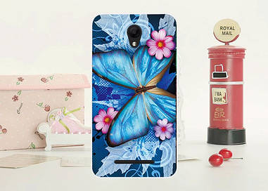 Чохол силіконовий бампер на ZTE Blade L110 A110 з малюнком Синя метелик