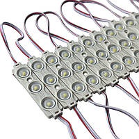 Led модуль 3 діоди SMD 2835 з лінзою, 82Lm 0,72Вт IP65 7000К PREMIUM (кратно 10 шт) (ціна 1 шт)