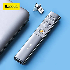Презентер із лазерною указкою Baseus 100 метрів USB/Type-C на батарейках. Пульт-клікер для презентацій