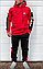 Модний чоловічий спортивний костюм Adidas теплий трикотажний на флісі з капюшоном, хакі, червоний, чорний, синій, фото 9