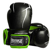 Боксерські рукавиці PowerPlay 3018 Jaguar Чорно-Зелені 14 унцій