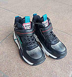 Черевики дитячі "SANLIN" , демі, чорні з бірюзою, фото 6