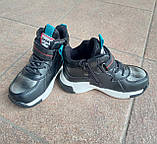 Черевики дитячі "SANLIN" , демі, чорні з бірюзою, фото 7