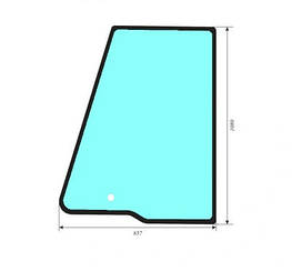 827/30466 Скло дверки правої верхнє на JCB