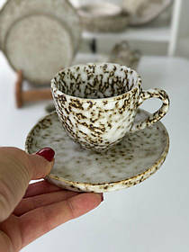 Набір 6 чашок 100 мл  з блюдцем еспресо "Нормандія",(Olens) 102-039