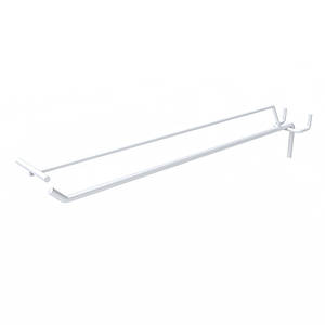 Гачок одинарний на перфорацію з цінникотримачем 250 мм D5 мм, білий