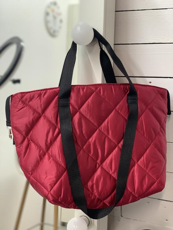 Жіноча сумка стьобана дута з плащової тканини, фото 1