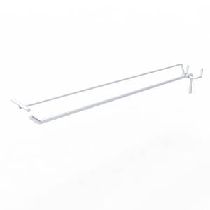 Гачок одинарний на перфорацію з цінникотримачем 300 мм D5 мм, білий