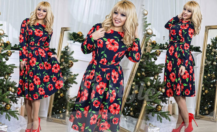 Стильна жіноча сукня, тканина "Трикотаж" розмір 52, фото 1