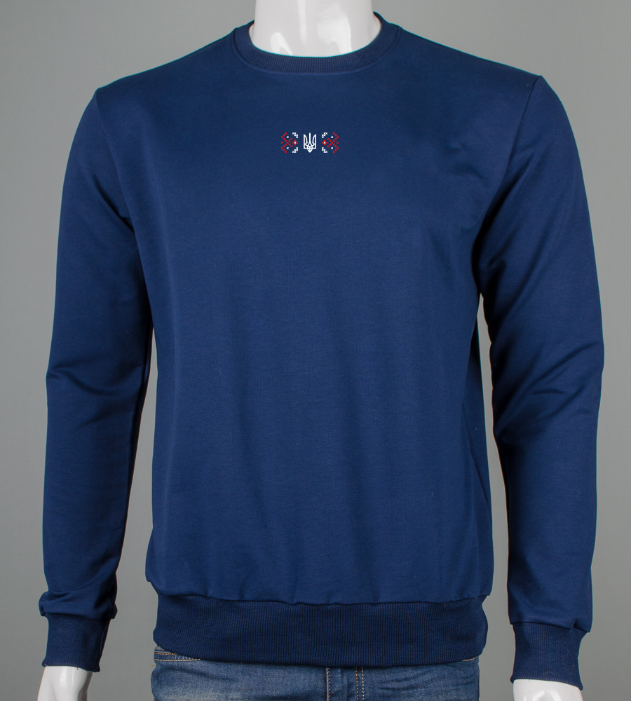 Світшот чоловічий Орнамент 7415с (Уп.4шт M-XXL), Темно-синій, фото 1