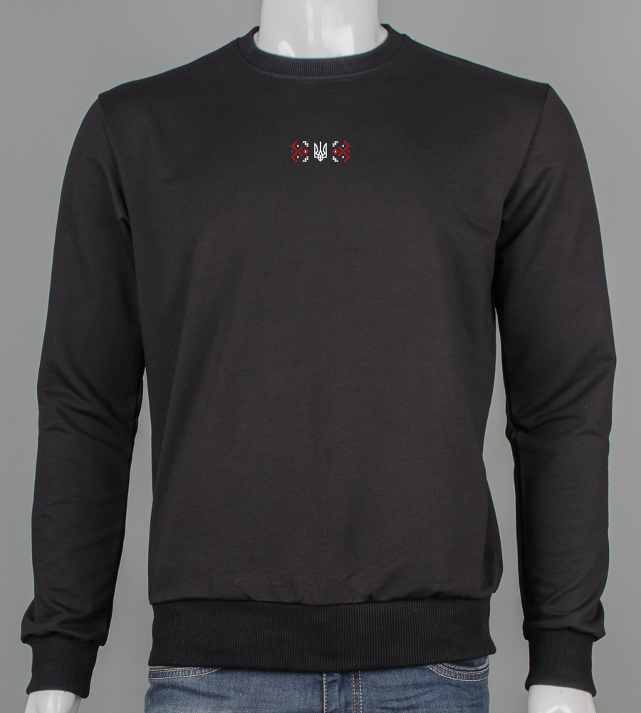 Світшот чоловічий Орнамент 7415с (Уп.4шт M-XXL), Чорний, фото 1