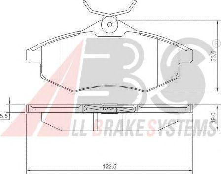 Гальмівні колодки перед. Citroen C2/C3 02- (TRW) (122,5x53x19)