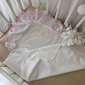 Куточок в пологовий будинок "Святковий" міткаль 70*73 см Betis Рожевий