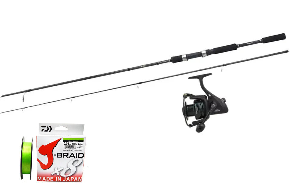 Набір на хижака (Спиннинг Shimano FX XT 270M 2.70m 10-30g + Котушка Ryobi Ecusima 2000), фото 1