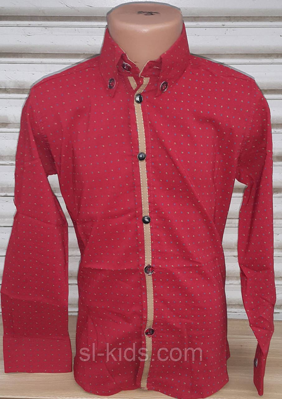 Стильна стрейчева сорочка для хлопчика 6-14 років (бордо01) (пр. Туреччина)
