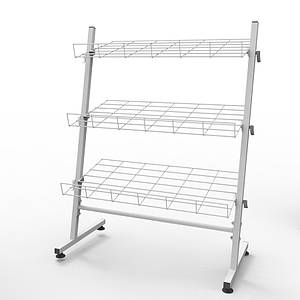 Вітрина торгова для взуття на 3 сітчастих полиць ширина 60 см, біла