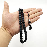 Чотки з агату з металевим пензликом, намистини 10 мм, 33 намистини, 27 см. Агатові чотки. Турецькі чотки RESTEQ Smile