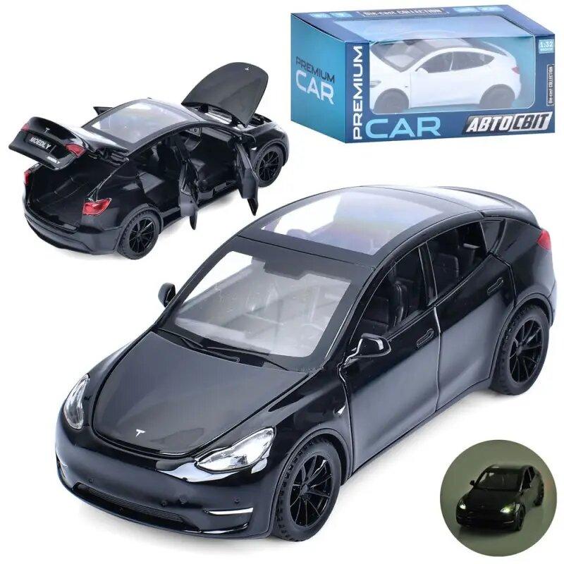 Авто Автосвіт 1/32 Тесла 15см,метал, звук/світло, фото 1