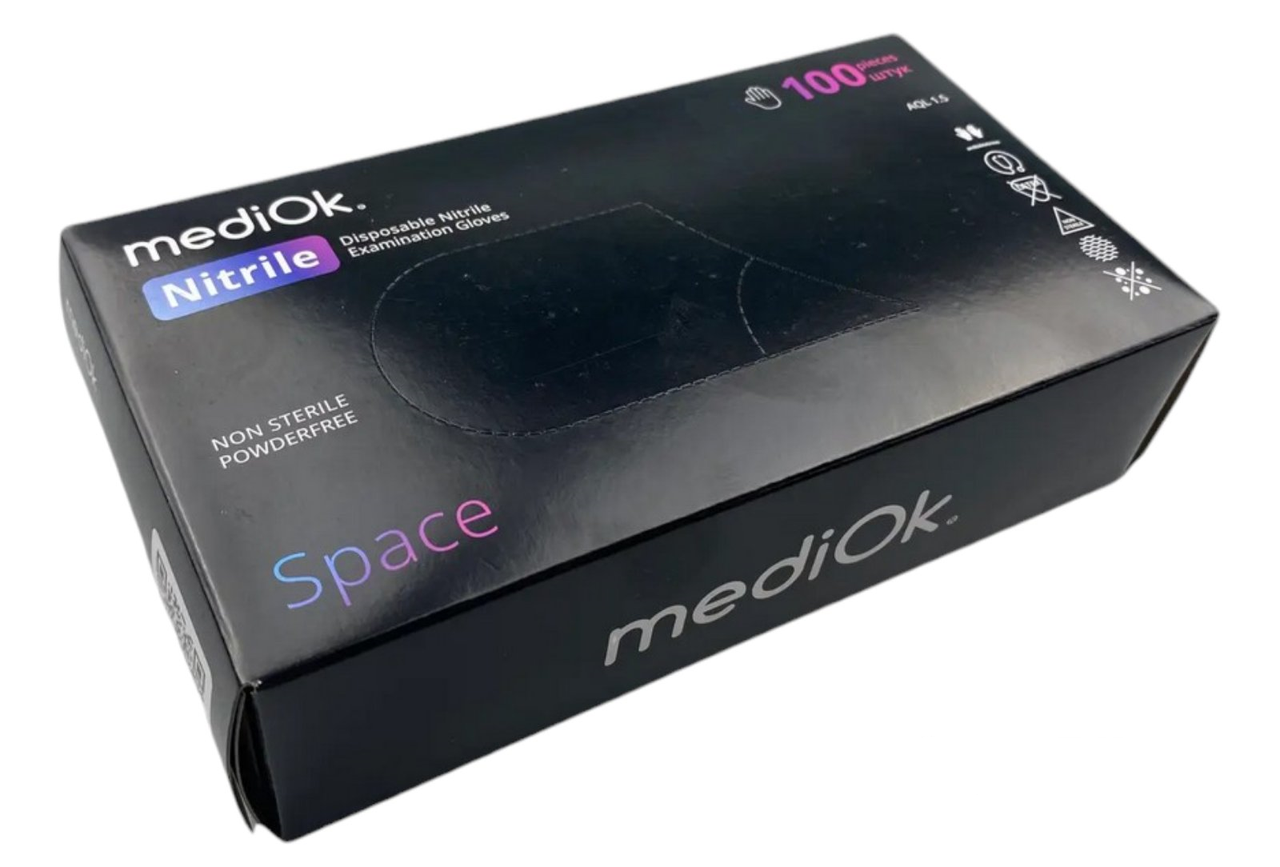 Рукавички нітрилові MediOk Space чорні 100шт L