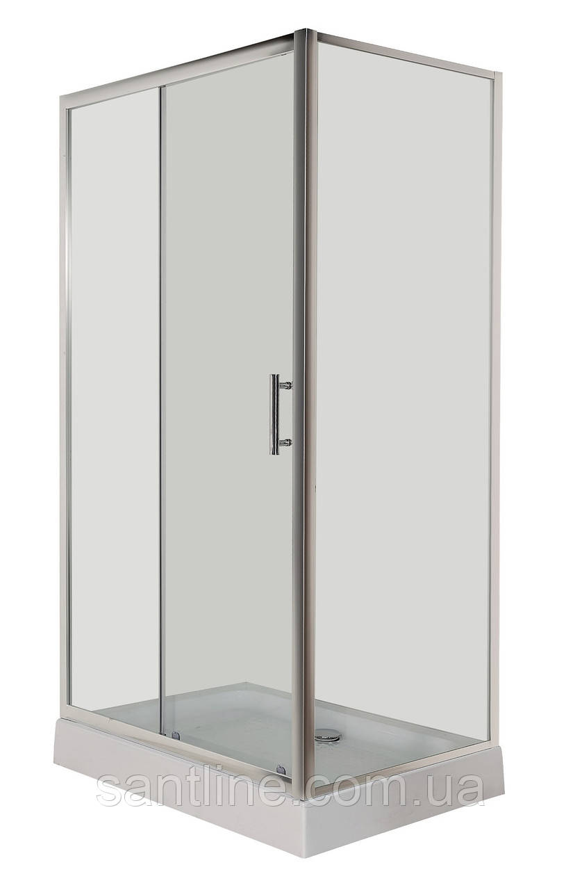 Душова кабіна 110х90х205 см INSANA Fiona прямокутна низький піддон прозоре скло розсувні двері, фото 1