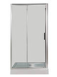 Душова кабіна 110х90х205 см INSANA Fiona прямокутна низький піддон прозоре скло розсувні двері, фото 5