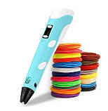 3D Ручка PEN-3 із трафаретами LCD дисплей PLA блакитний, фото 9