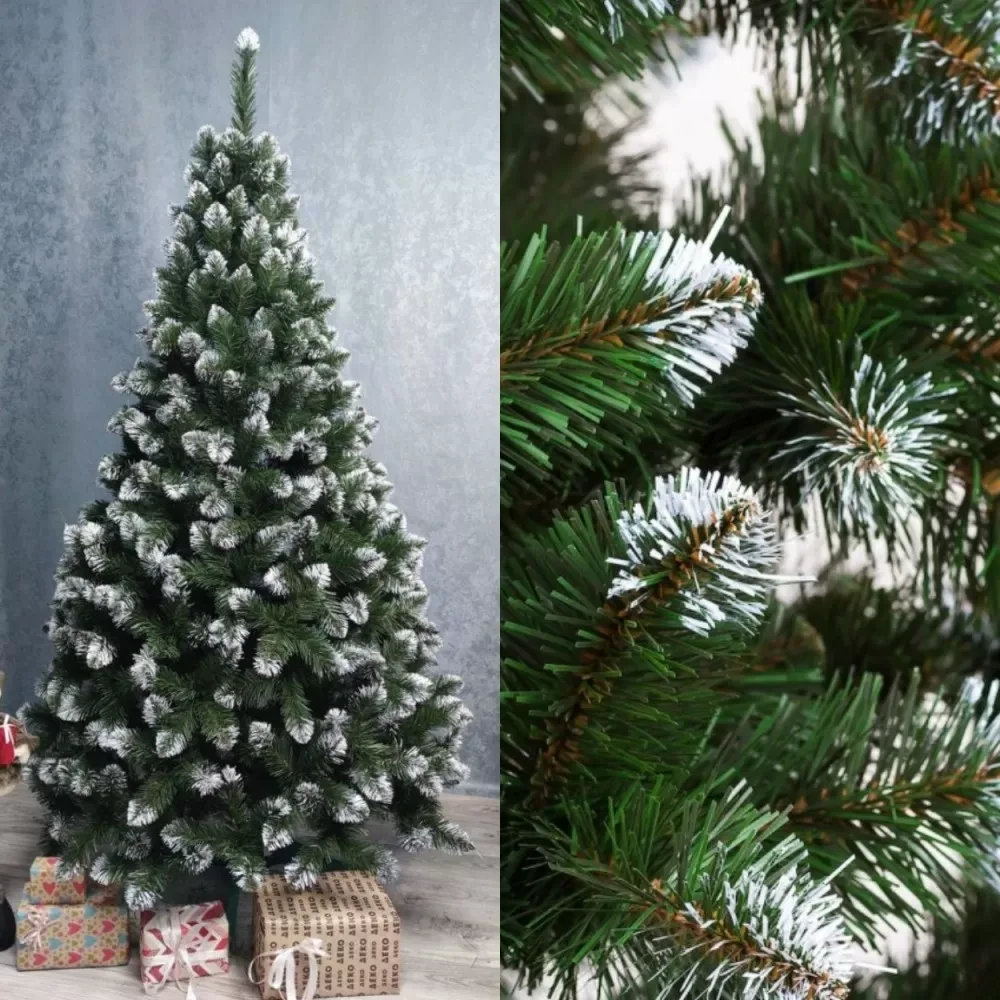 Ялинка Штучна Королева лідія 2.5 м. Ялинка з білими кінчиками Штучна Ялинка. Ялинка ПВХ зелена, фото 1