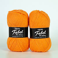 Пряжа Drops Fabel (колір 119 electric orange)