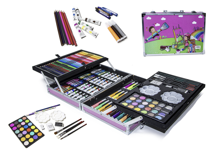 Великий набір для малювання і творчості для дітей, 145 предметів у кейсі, 3+.