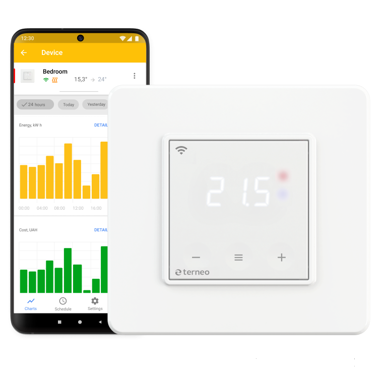 Терморегулятор для теплої підлоги Wi-Fi Terneo sx білий