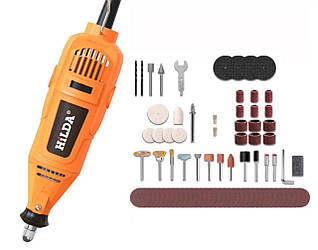 Бормашина міні-дриль гравер Hilda MD200-A 200W з комплектом насадок