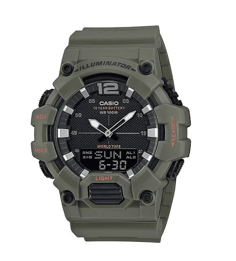 Чоловічий водонепроникний годинник з подвійною індикацією Casio HDC-700-3A2