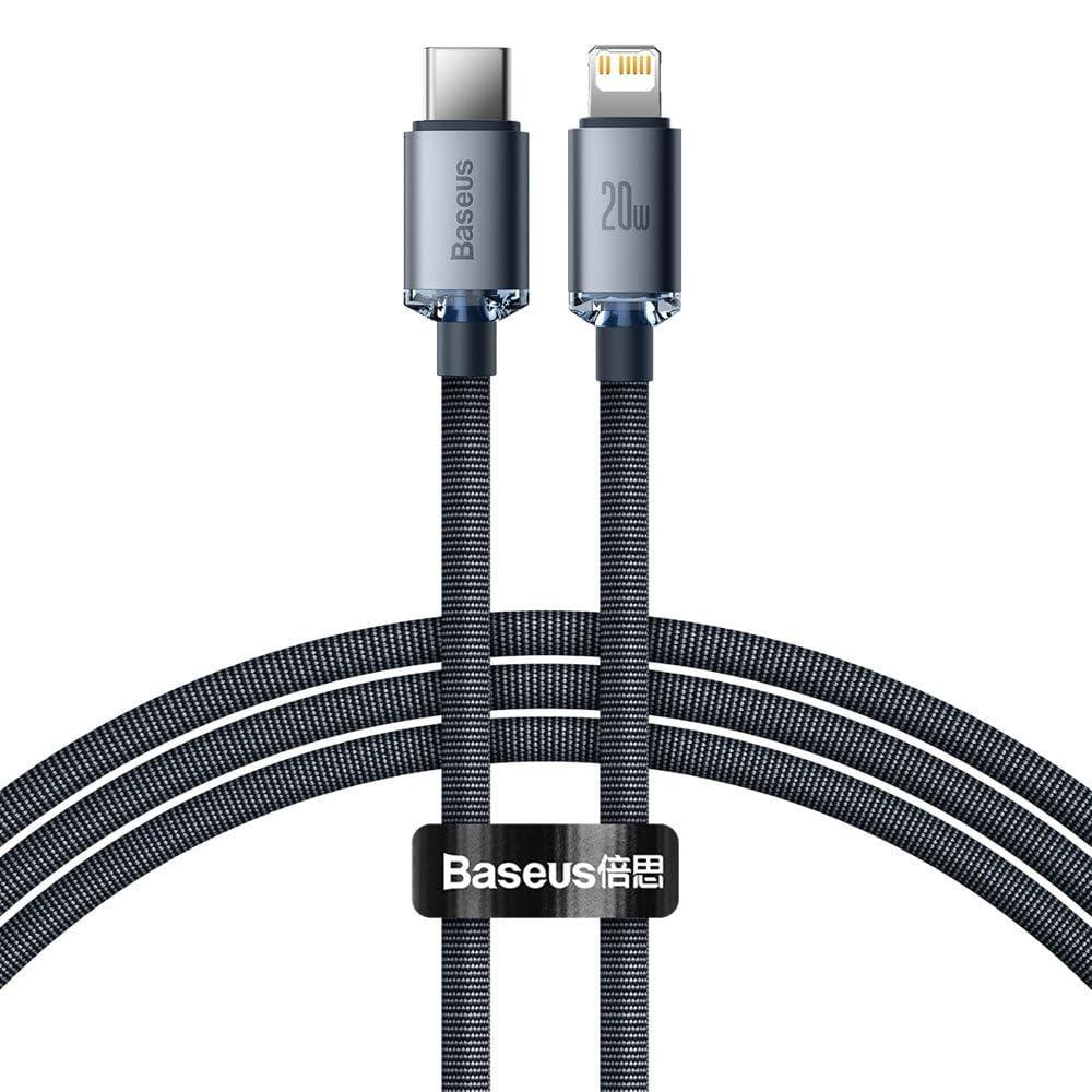 Кабель Baseus Crystal Shine USB-C to Lightning 1.2m 20W, Black (CAJY000201)