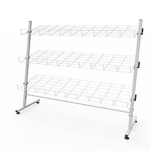 Вітрина торгова для взуття на 3 сітчастих полиць ширина 100 см, біла