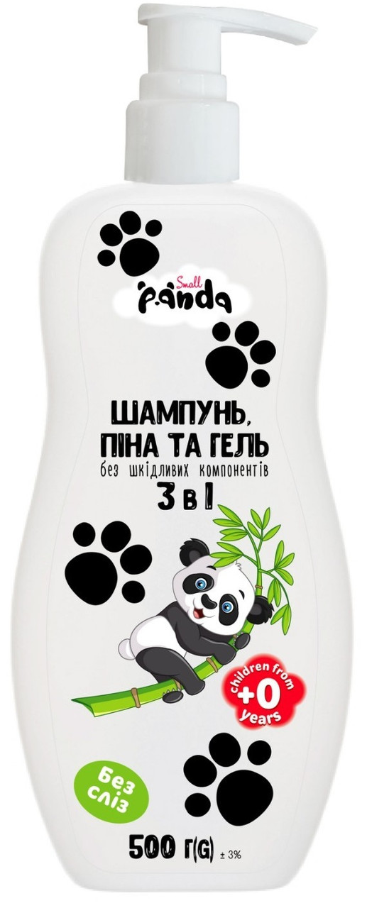 Гель піна шампунь дитячий Small Panda Без сліз 0+ 500 мл